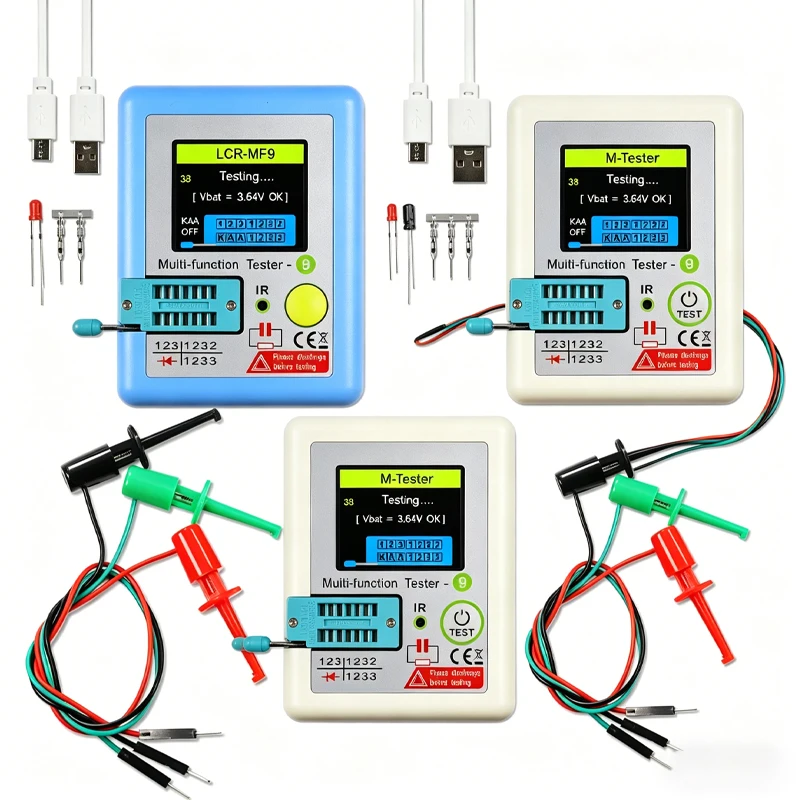LCR-TC1 T7 MF9 Colorful Display Multifunctional TFT Backlight Transistor Tester For Diode Triode Capacitor Resistor Transistor