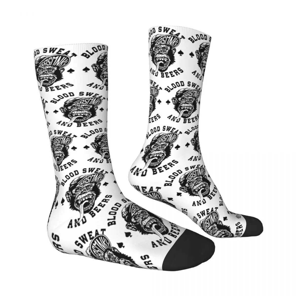 Funny Animal Gas Monkey Garage Blood Sweat And Beers Cool Hat Men Women Socks Novelty Spring Summer Autumn Winter Stockings Gift