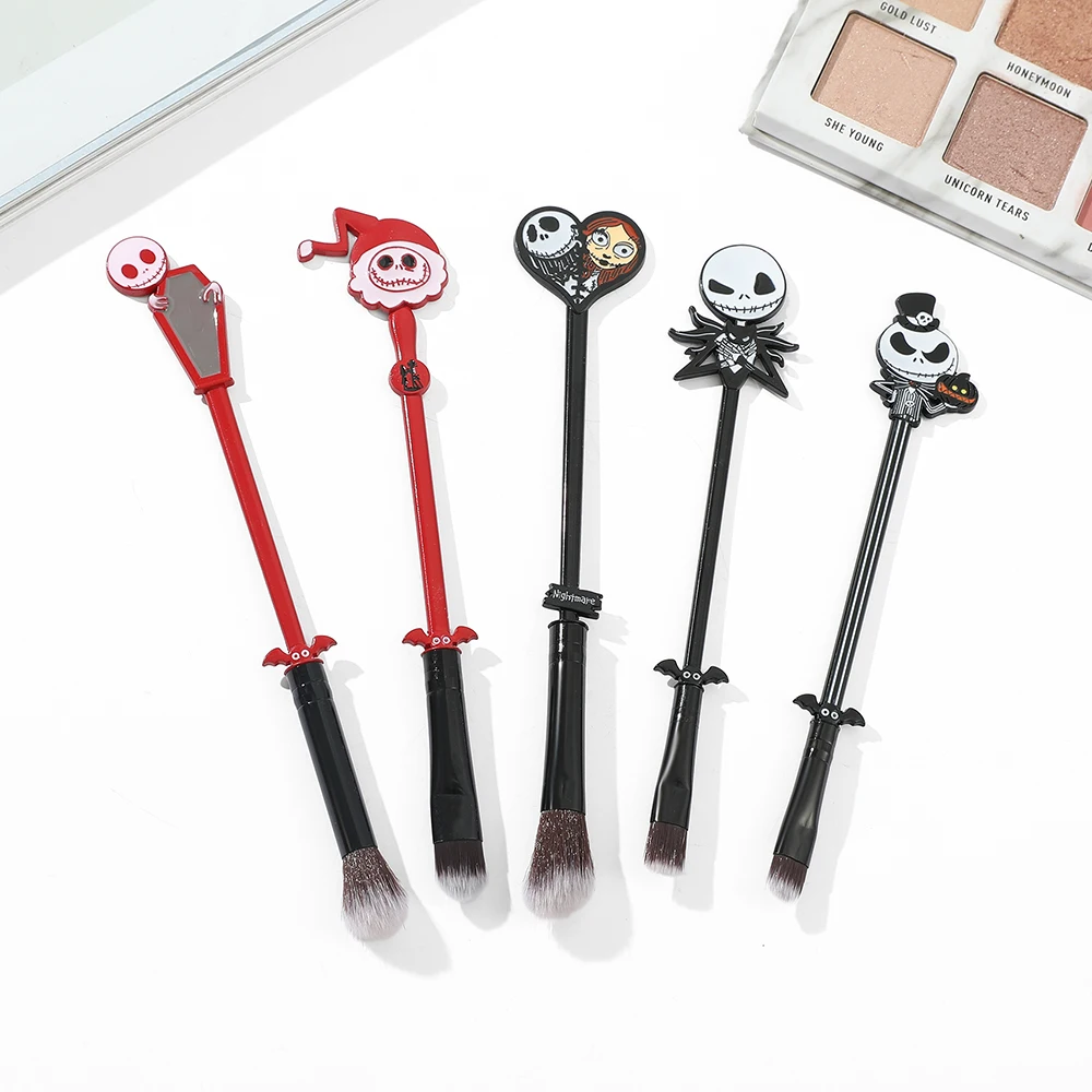 The Nightmare Before Christmas Maekup Brushes Women Beauty Tools Set Powder Eyeshadow Eyebrow Lip Cosmetic Brush Kit Gifts