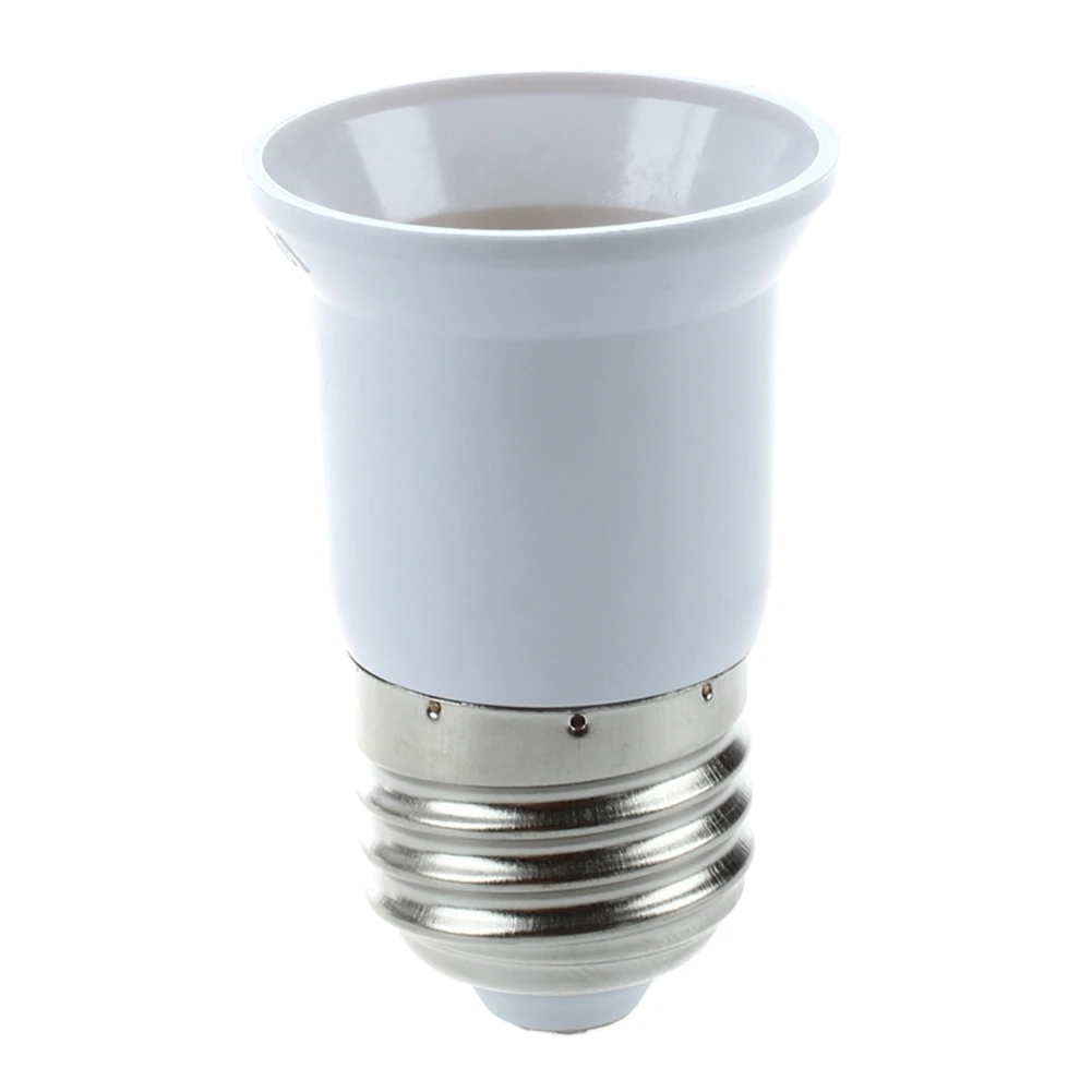 

B03C-2X E27 To E27 Bulb Holder Silver Tone White Adapter Extender