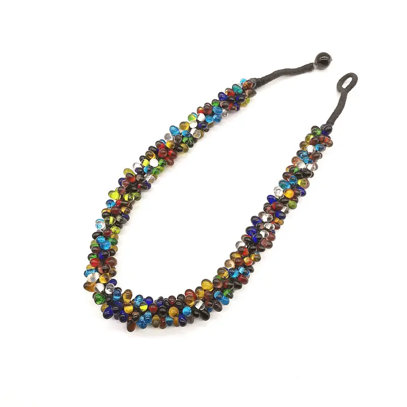 TNL343 Nepal Colorful Lampwork Glass Beaded Necklace for Girls