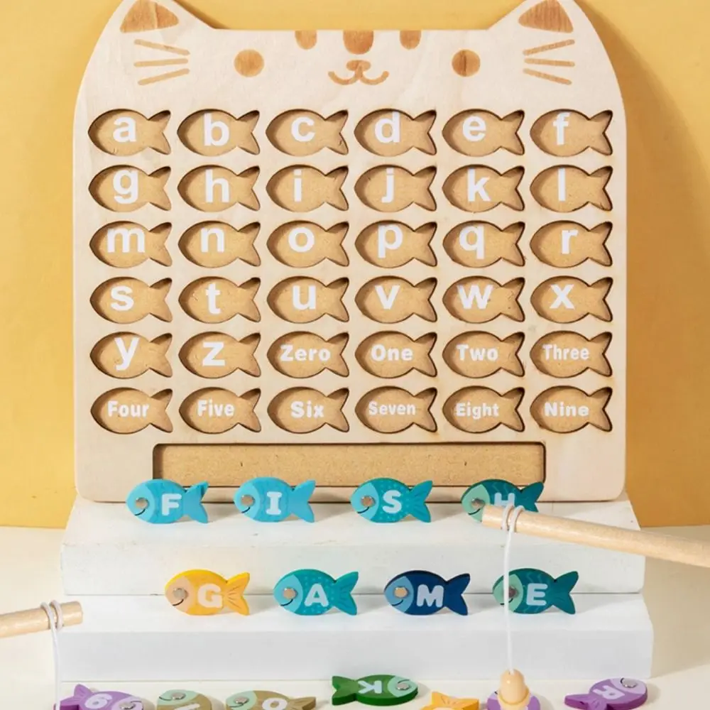 Magnetic Educational Baby Fishing Toy Montessori Cartoon Alphabet Fishing Toy Set Funny Easy Number Fishing Game Toys