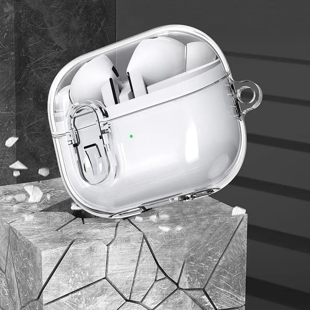 Custodia trasparente per Galaxy Buds 3 Pro/Buds 3 accessori per auricolari custodia in TPU con moschettone Premium TPU Cover ricarica Wireless
