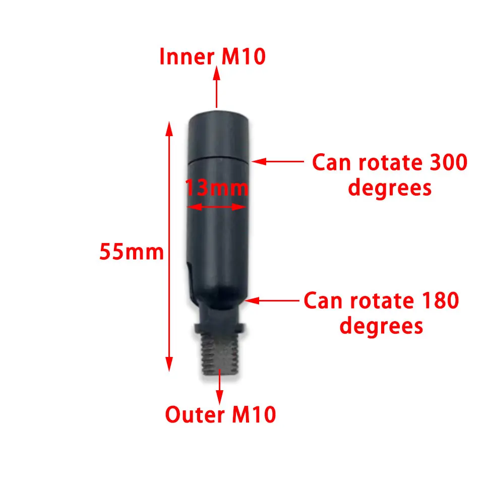 Adaptador Universal de cabezal giratorio negro, cabezal agitador de 300 grados con Palma, dientes interiores y exteriores para lámpara de pared, lámpara de escritorio DIY