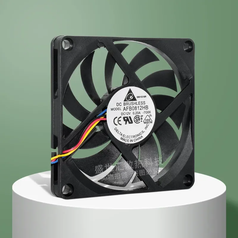 Delta 8010 Silent 12V 0.2A Thin 8CM Chassis Power Supply Electric Box Soft Route PWM Speed Regulation Cooling Fan for