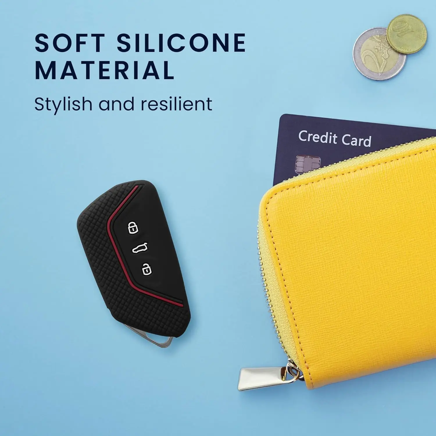 Car Key Case For VW Golf 8 Mk8 GTI GTD R ID3 ID4 2020 Decoration Silicone Car Key Case Fob Holder Cover Trim Car Accessories