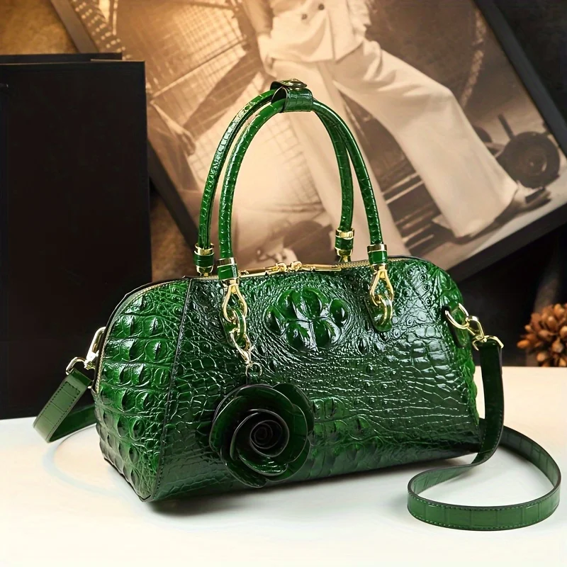 Fashion Colorful Alligator Women Handbags Designer Retro Crocodile Pattern Tote Bag Luxury Soft Leather Shoulder Crossbody Bags