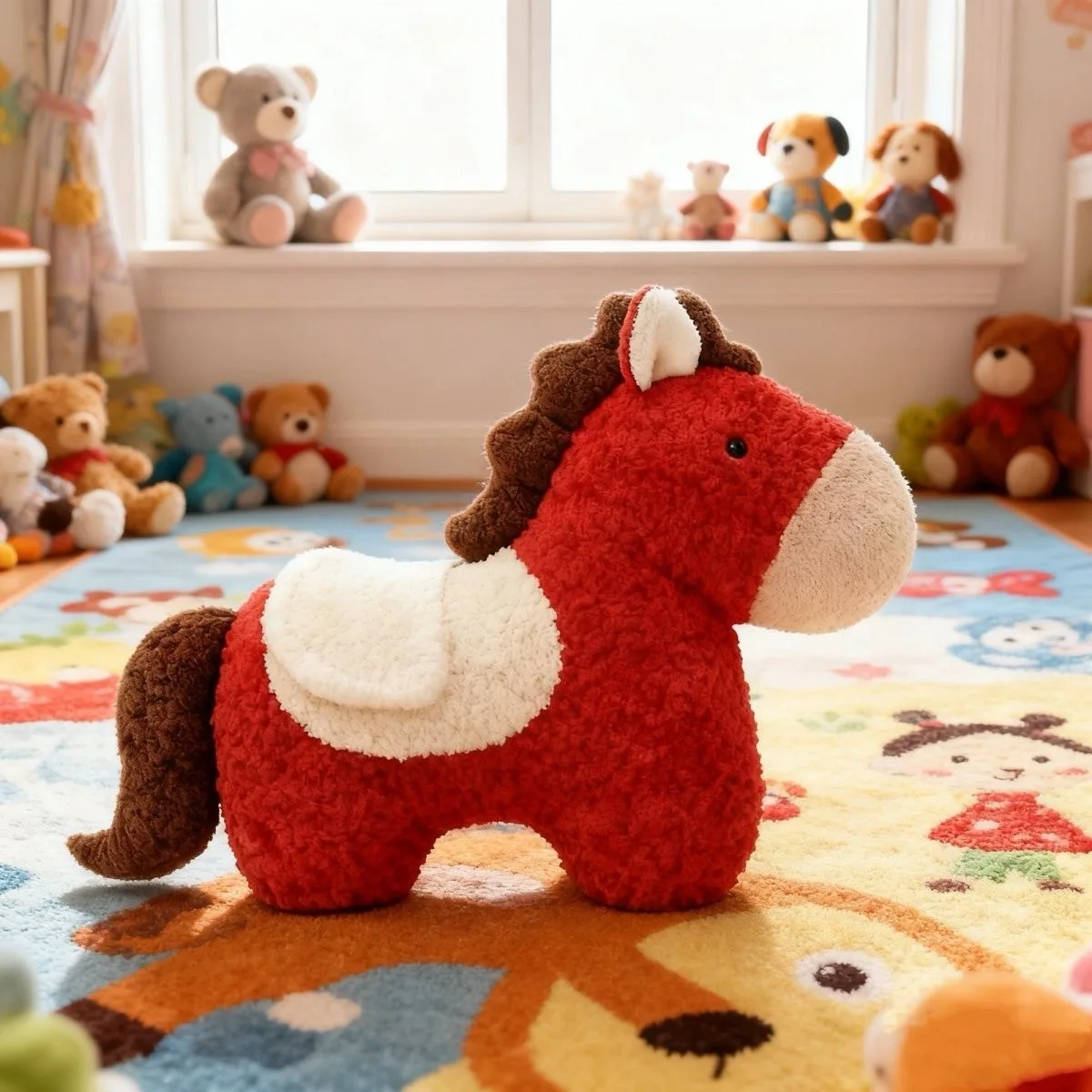 New Year Creative Horse Pillow Special-shaped Plush Doll Sofa Living Room Spring Festival Decor Good Luck Car Cushion Ornaments