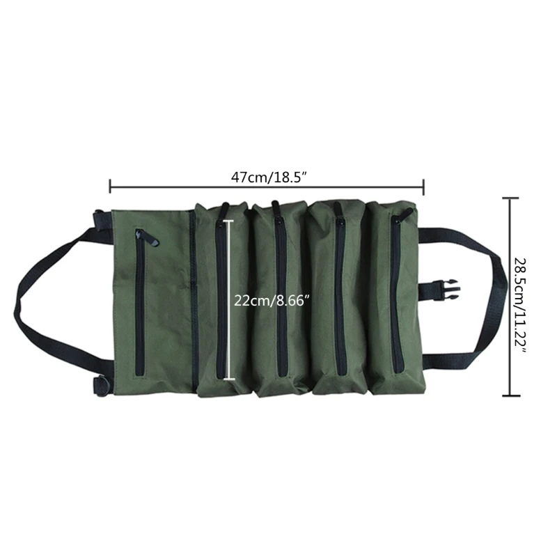 Tool Roll Bag, Roll Up Tool Bag Small Tool Bag with Detachable Pouches Roll Up