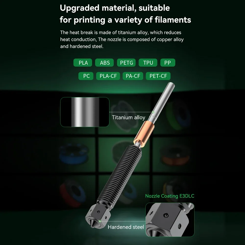 Creality Genuine E3D Obxidian ™   Узел сопла с высоким расходом серии K2 для деталей 3D-принтера K2 Plus Creality Hi 0,4 мм/0,6 мм/0,8 мм