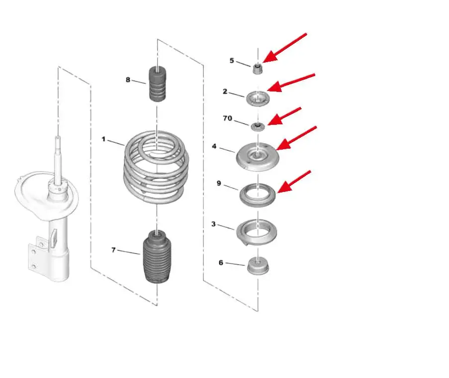 503177 For Citroen Berlingo C4 Picasso Peugeot 307 308 408 New Front Suspension Strut Top Mount Bearing Shock absorption Kit