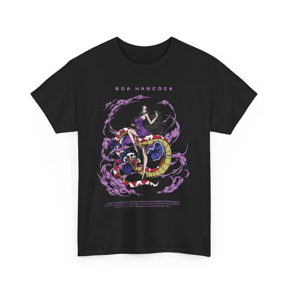 One Piece Pirate Empress Boa Hancock Cotton T-shirt Men and Women Anime Style Fashion Comfortable Casual Short Sleeved T-shirt