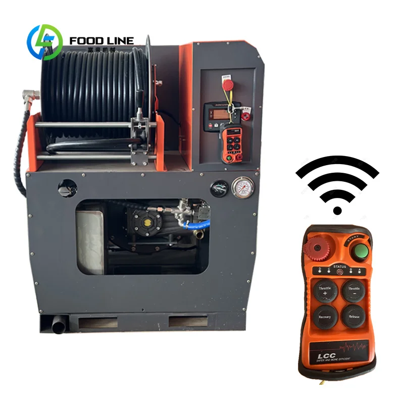 Custom drain jetting unit sewer flusher wireless remote control operation stable pressure output for pipeline contracting teams