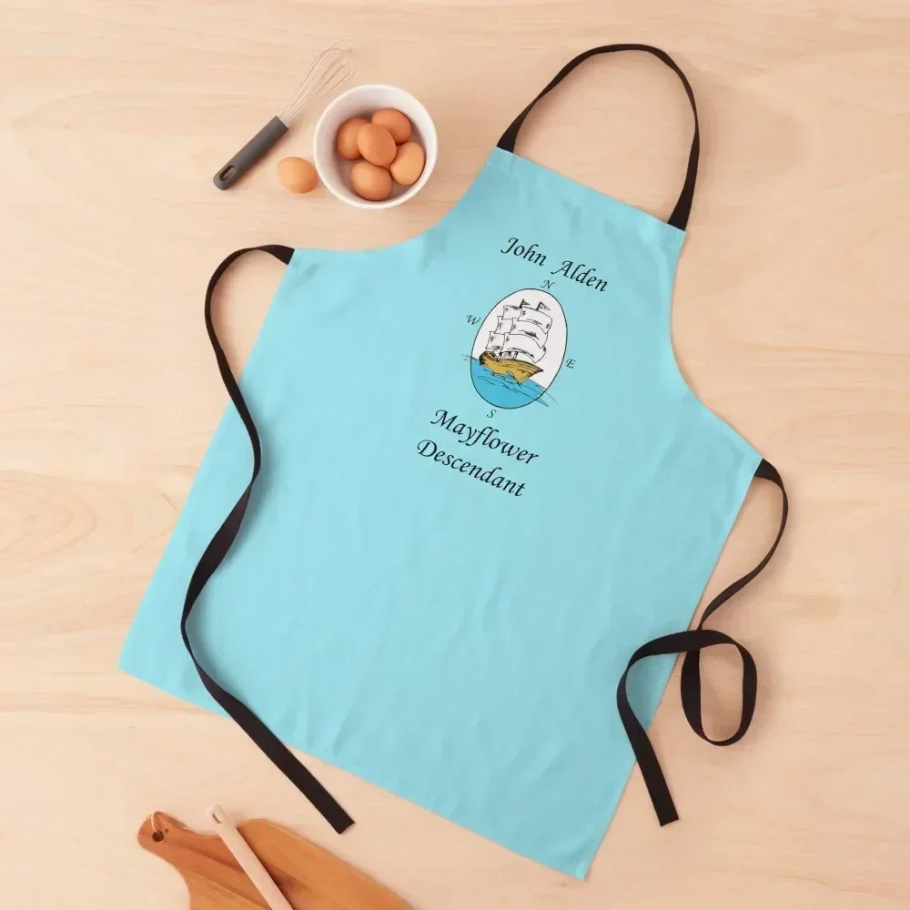 

John Alden, Mayflower Descendant Apron manicurist waterproof for women Men's Kitchen Kitchen Apron