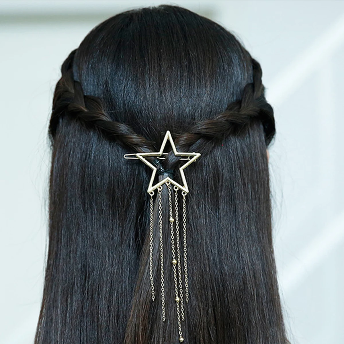 

4pcs Geometric Hairpins Women Moon Shape Durable Metal Bobby Pins for Party Wedding Hairstyles