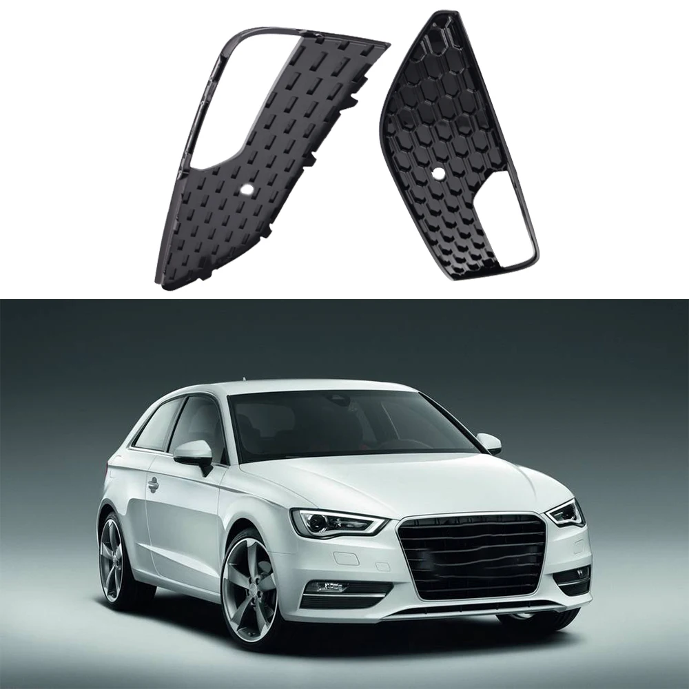 Fit for Audi A3 2012-2016 Car Honeycomb Style Fog Light Grill Trim Covers 8V3807681, 8V3807682 Car Accessories