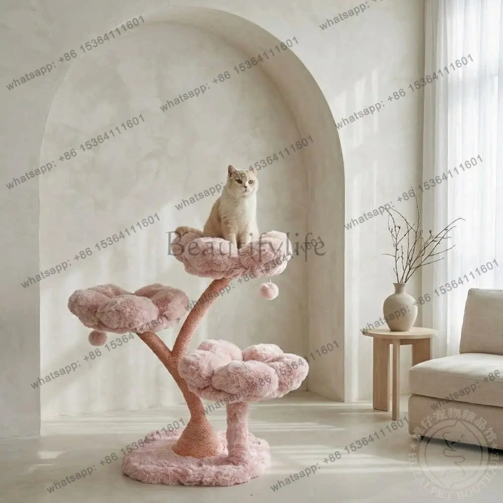 Sakura milk Fu cat climbing frame multi-layer petal cat tree flower tree plush column climbing toy
