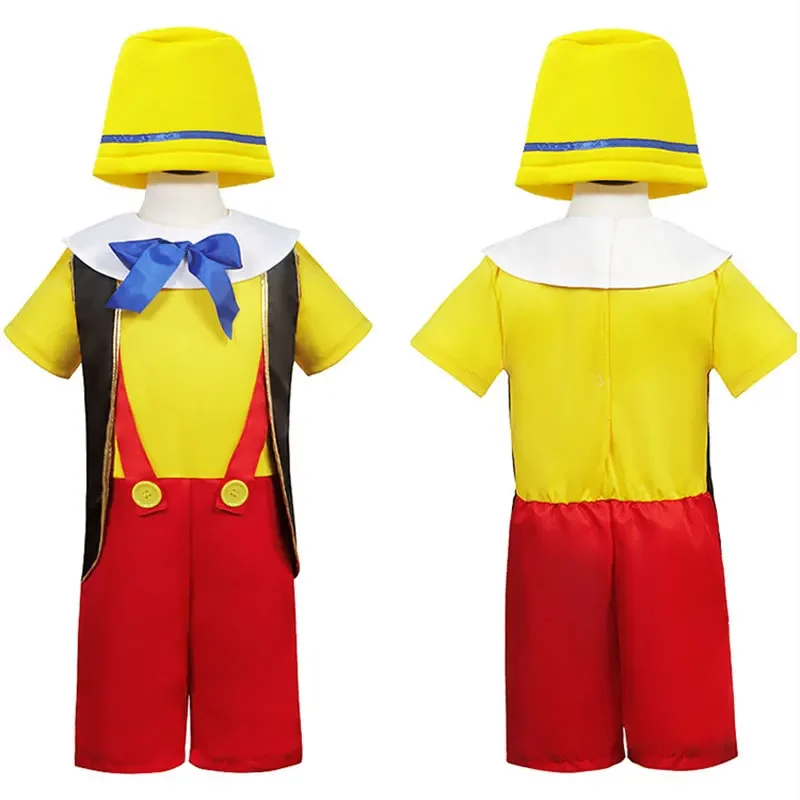 Halloween Pinocchio Costume for Kid Child Toddler Boy with Long Nose 3-4T 4-12T Cosplay Costumes