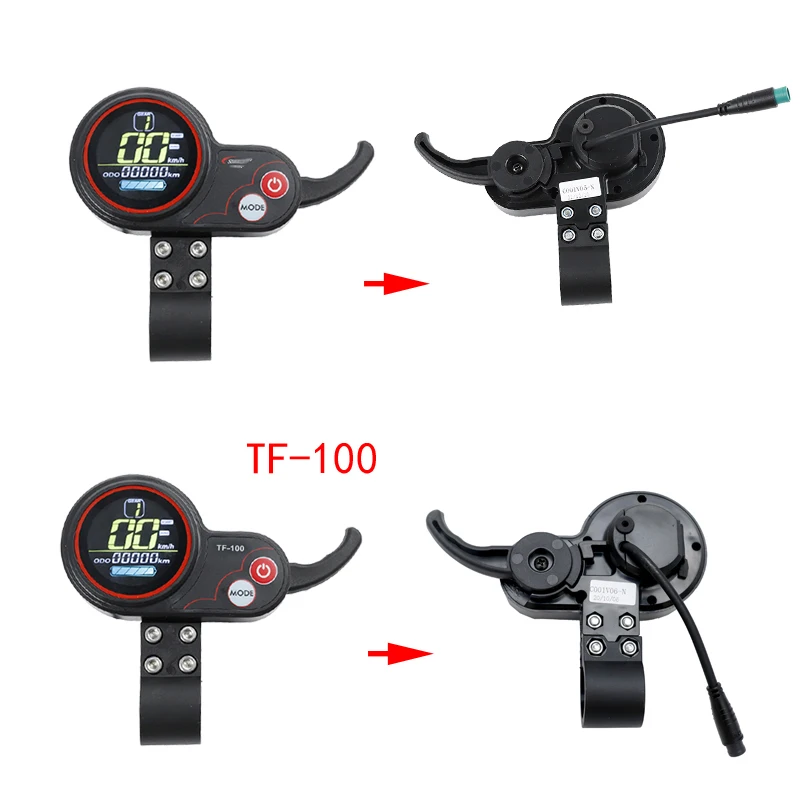 For KuGoo M4 Electric Scooter Instrument Display Panel 36V48V TF ‑ 100 Displays 5 / 6-Pin Communication Instrument