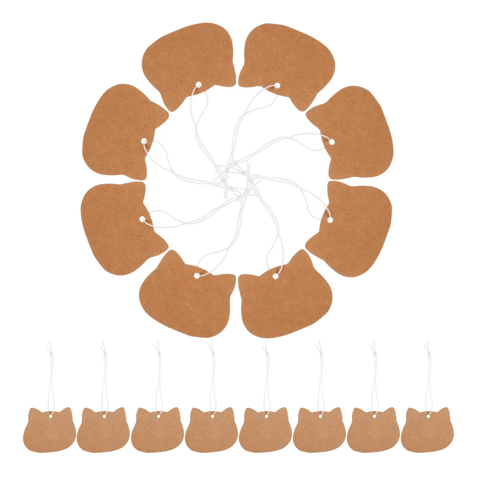 

100Pcs Blank Writable Price Tags Kraft Paper with Elastic String Pricing Tags for Clothing Retail Merchandise Labels