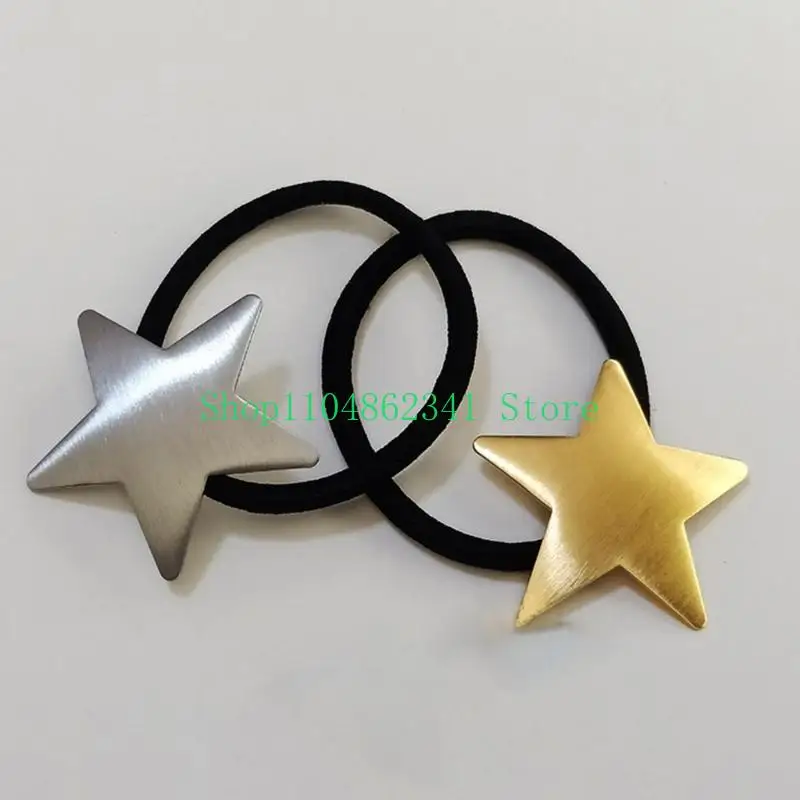 

652F Metal Hair Tie Star Scrunchies Star Hair Tie Hair Scrunchies Star Ponytail Holder Star Hair Rope Elastic Bands