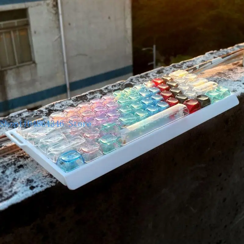 

652F 10Pcs Transparents Keycaps 1U Blank Backlits Cover for Mechanical Keyboards