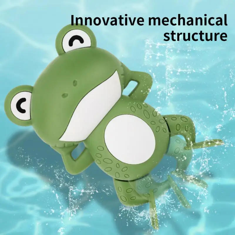어린이 목욕 장난감 시계 개구리 자동 수영 장난감, 전기 없는 아기 목욕 인터랙티브 장난감, 와인드업 장난감