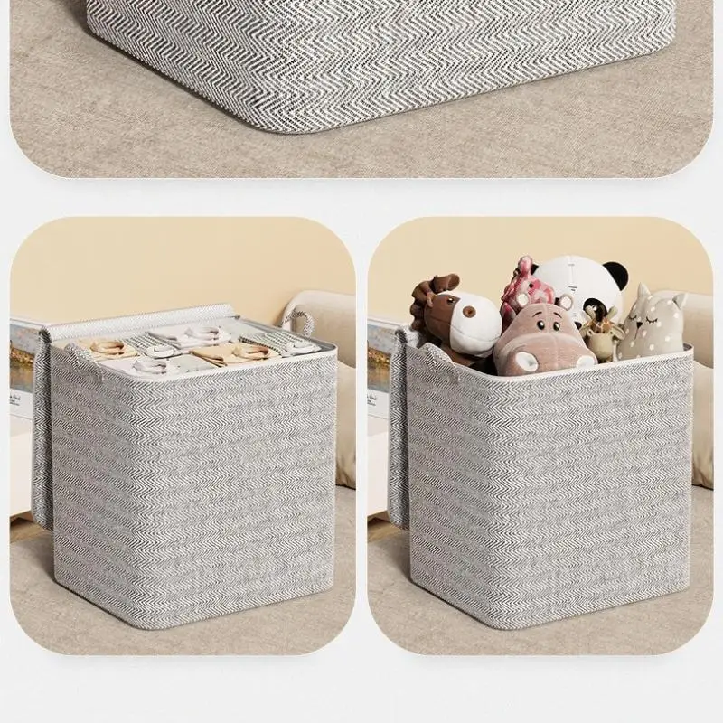 220L Big Size Clothes Storage Box With Cover Large Laundry Basket Organizer Bag For Baby Foldable