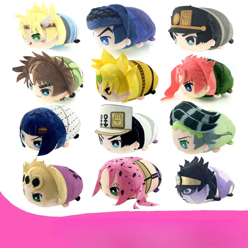 20cm JoJos Bizarre Adventure almohada de felpa cojín Higashikata Josuke Giorno Giovanna Cosplay muñeco de peluche Anime Fans juguete