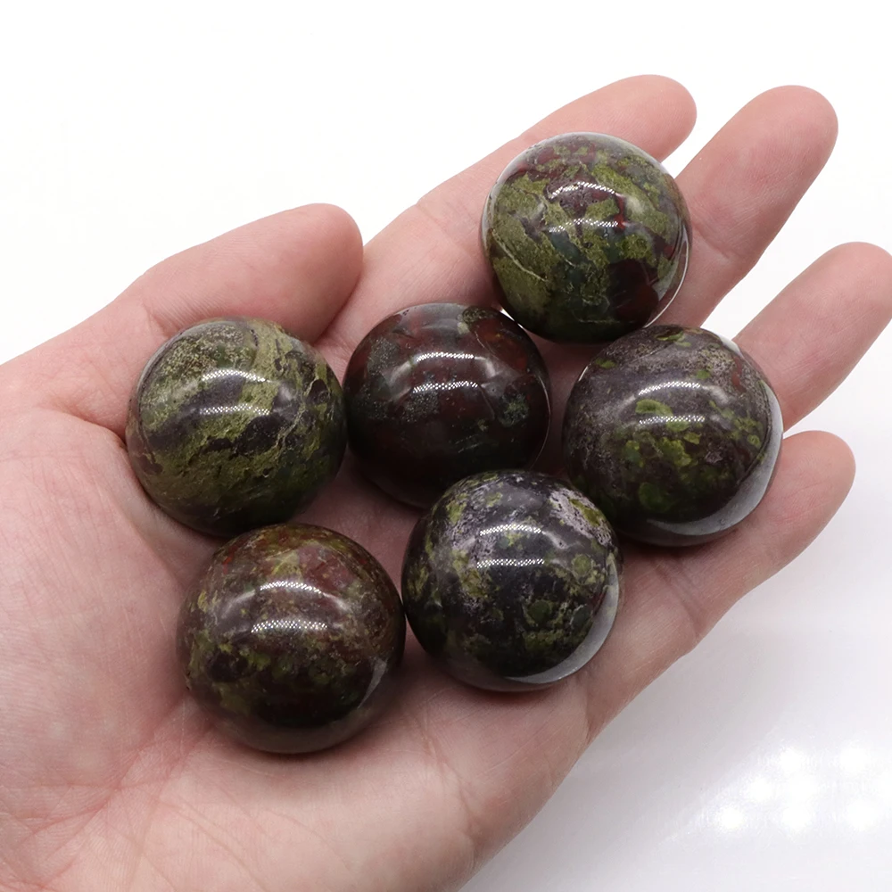 

5PC 30MM Ball Shaped Natural Dragon Blood Jasper Crystals Gemstone Home Decor Healing Stones Magic Craft Globe Massaging Gift