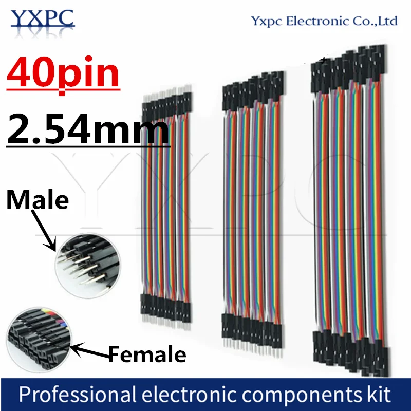 40PIN 10cm 20cm 30cm Dupont Cable Line Jumper Wire Kit Male Female 24AWG Copper Long Ribbon Connector Set for DIY Breadboard