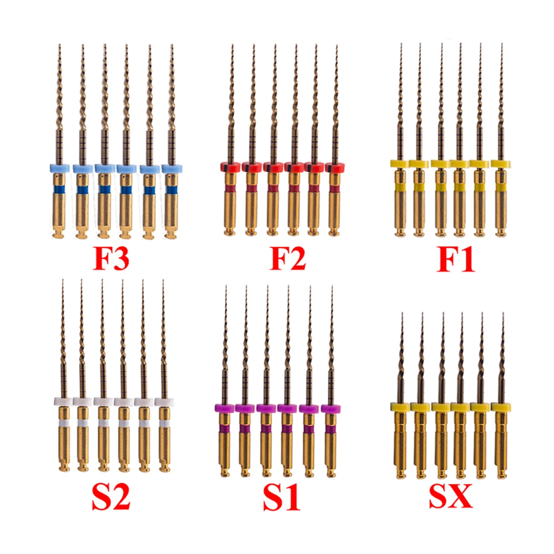 10Pks/1Pk Dental SX-F3 pro gold taper Files 25MM/21MM Nickel Titainium Endo Root Canal Heat Activated Rotary Files EASYINSMILE