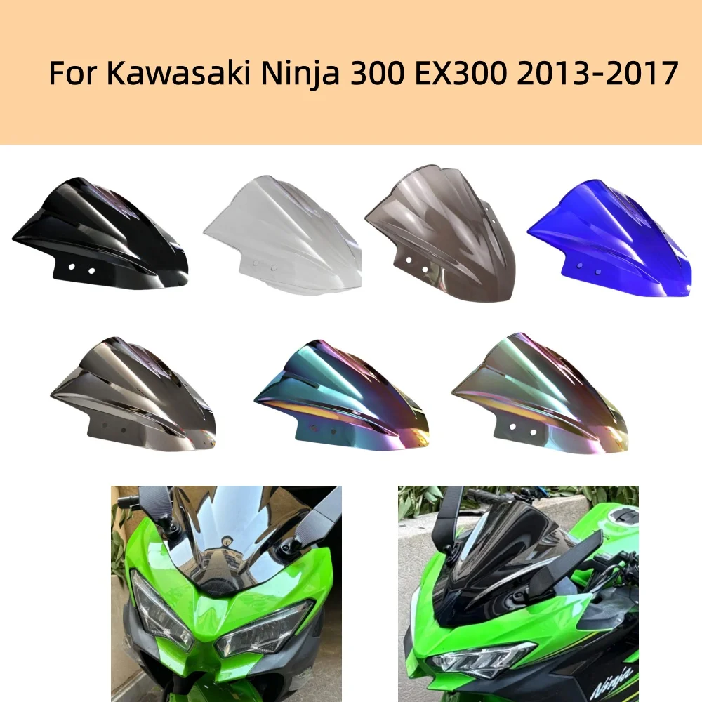 

EX300 Motorcycle Windscreen Windshield screen Double Bubble For Kawasaki Ninja 300 EX300 2013-2017 Ninja 300 EX300 EX-300 EX 300