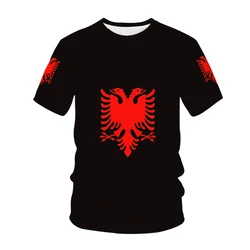 T-Shirt modello bandiera nazionale Albania t-Shirt a maniche corte da donna nuova estate di vendita calda da uomo Top Shirt 3D per bambini