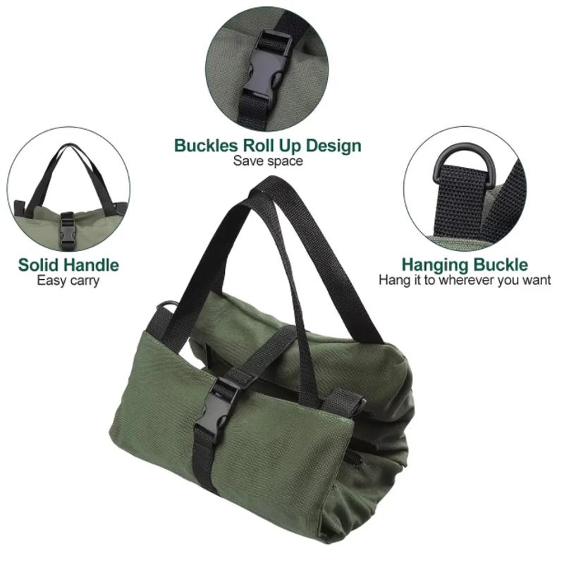 

Multi-Purpose Roll Up Tool Bag,Wrench Roll,Canvas Tool Organizer Bucket,Car First Aid Kit, Wrap Roll Storage Case