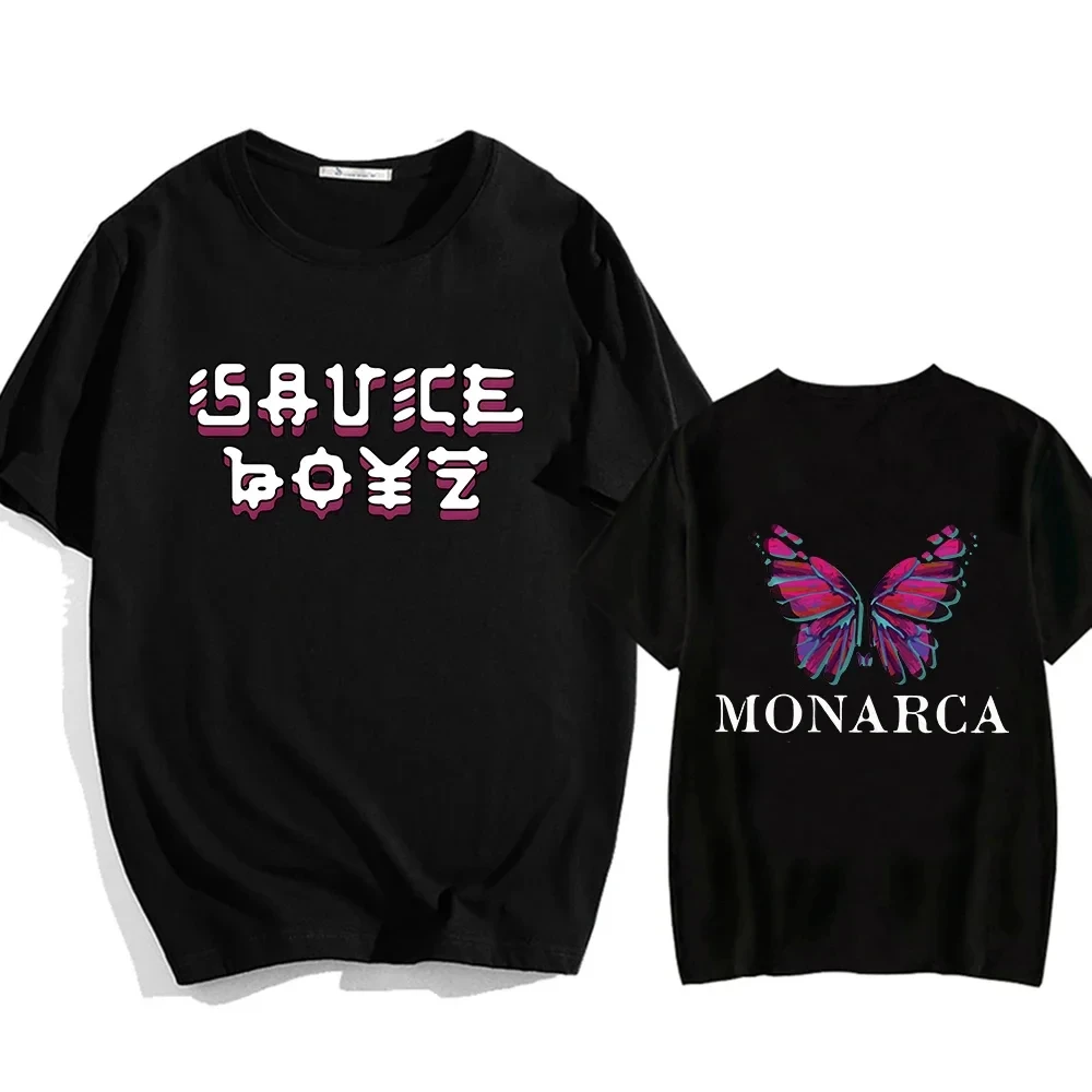 Eladio Carrion Sauce Boyz Monarca Fashion Anime T-shirts Printed Graphic Tshirt Harajuku Casual 100% Cotton Men/women 65601