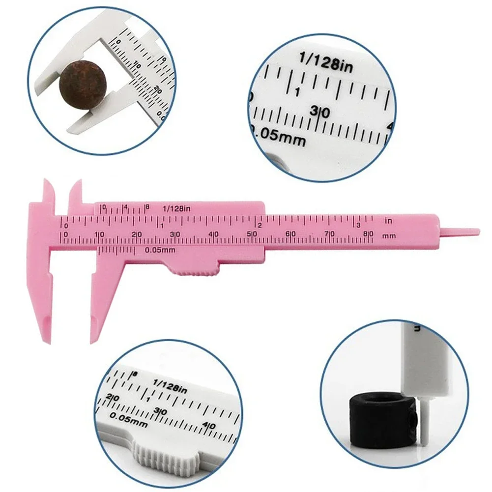 0-80mm Vernier Calipers Plastic For Jewelry Measurement Exhibition Gift Double Scale Ruler Sliding Caliper Gauge Measure Tool