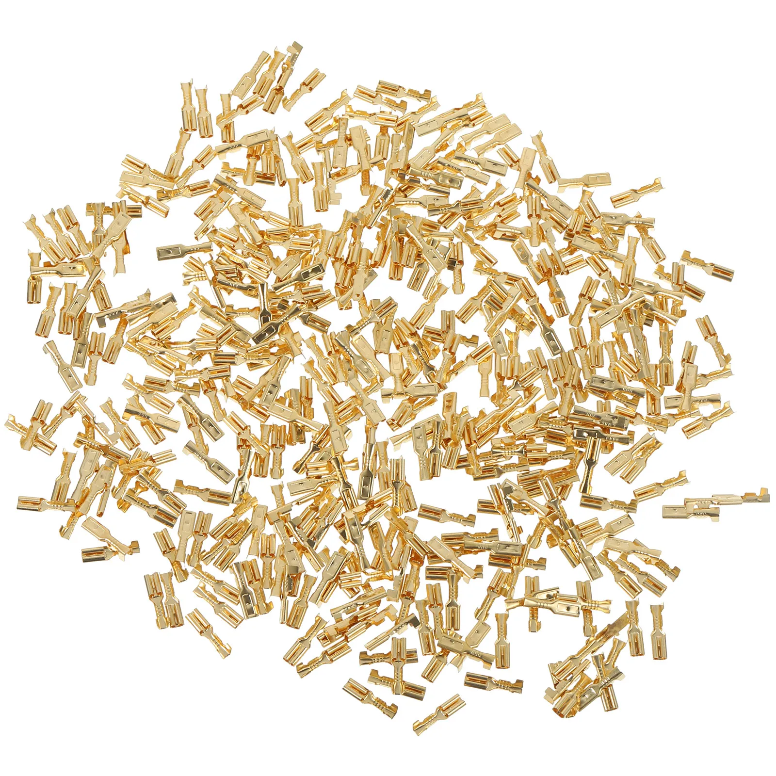 1000Pcs Crimp Connector Spade Terminal 2.8mm Cold Press Wire Terminals Solid Copper Quick Splice Electrical Wire Connectors