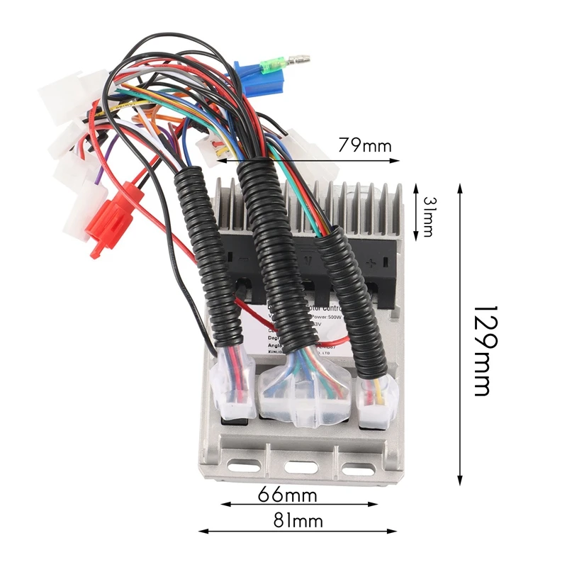 Bezszczotkowy kontroler 500 W/600 W Pojazd elektryczny Rower Rower 3 tryby Kontroler prędkości fali sinusoidalnej