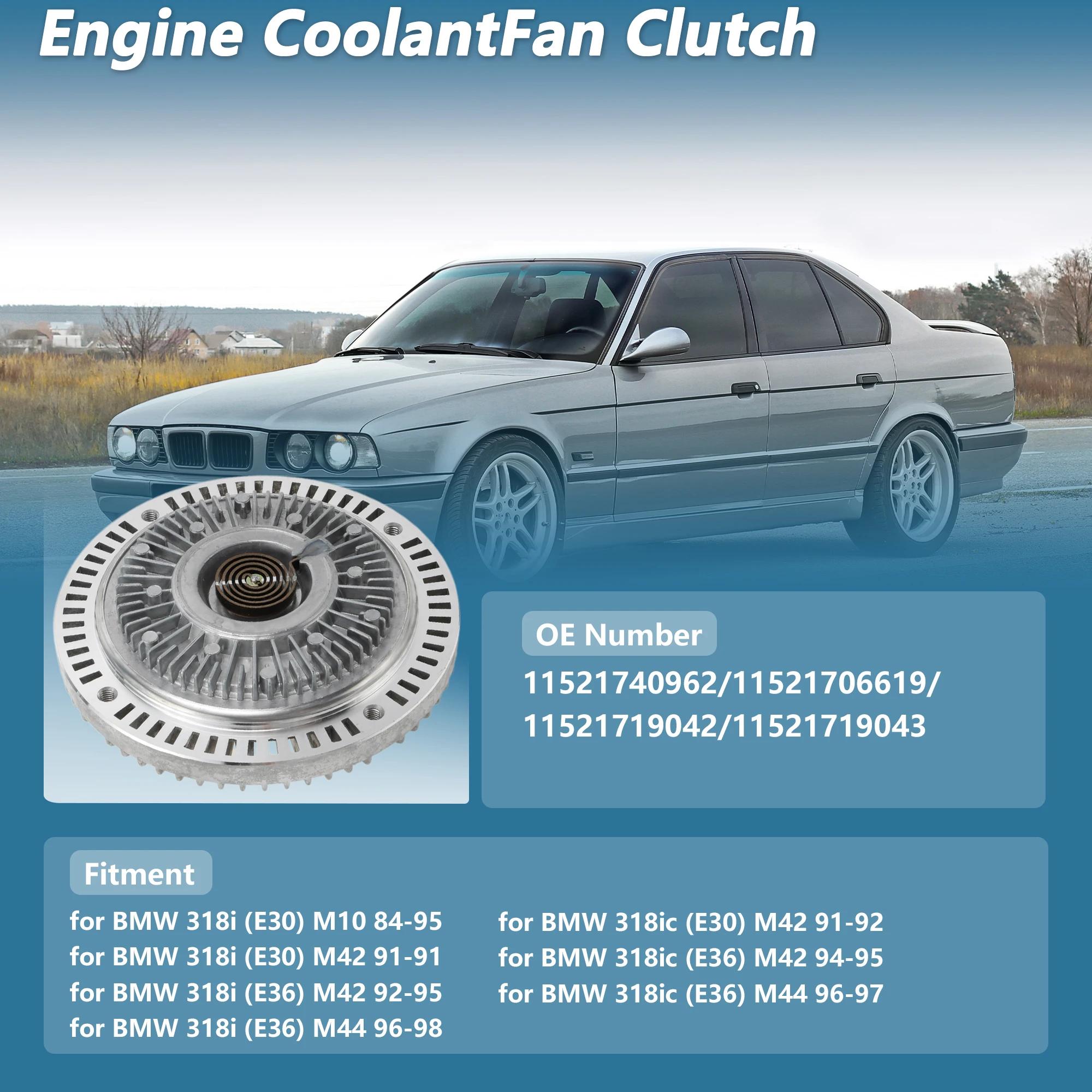 

Муфта вентилятора охлаждения двигателя UXCELL для BMW 318i (E30) M10 84-95 No11521740962