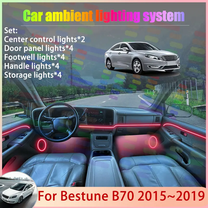 

For Besturn B70 2015~2019 MK2 2016 2017 2018 2/24 in 1 Car Atmosphere Light Lamp RGB Shade Ensemble Streamer Atmosphere Set Auto