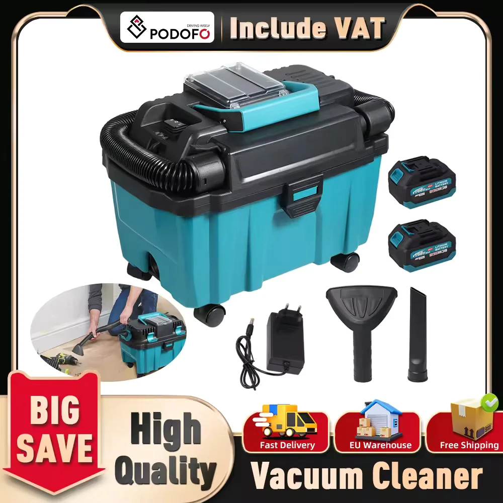Podofo 200W aspirateur électrique sans brosse ménage aspirateur humide/sec pour Makita batterie nettoyeur de poussière avec filtre HEPA