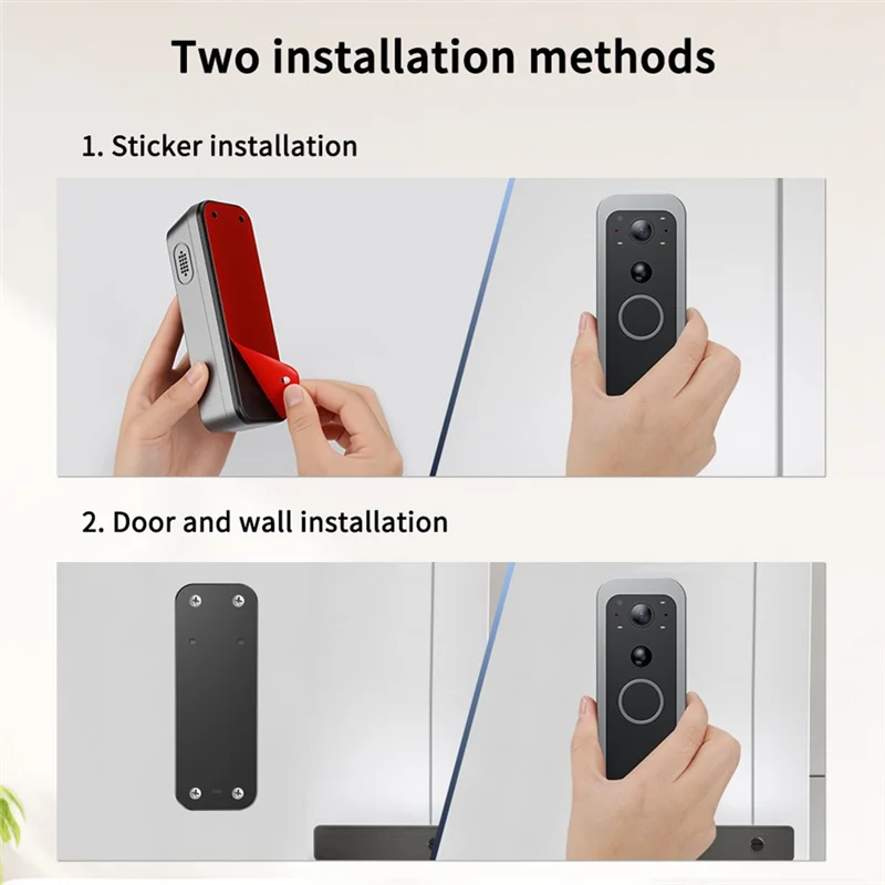 ABDJ-Video Door Viewer Wireless Intercom Doorbell Smart Home Security IR Night Vision Waterproof Door Camera No Need Network