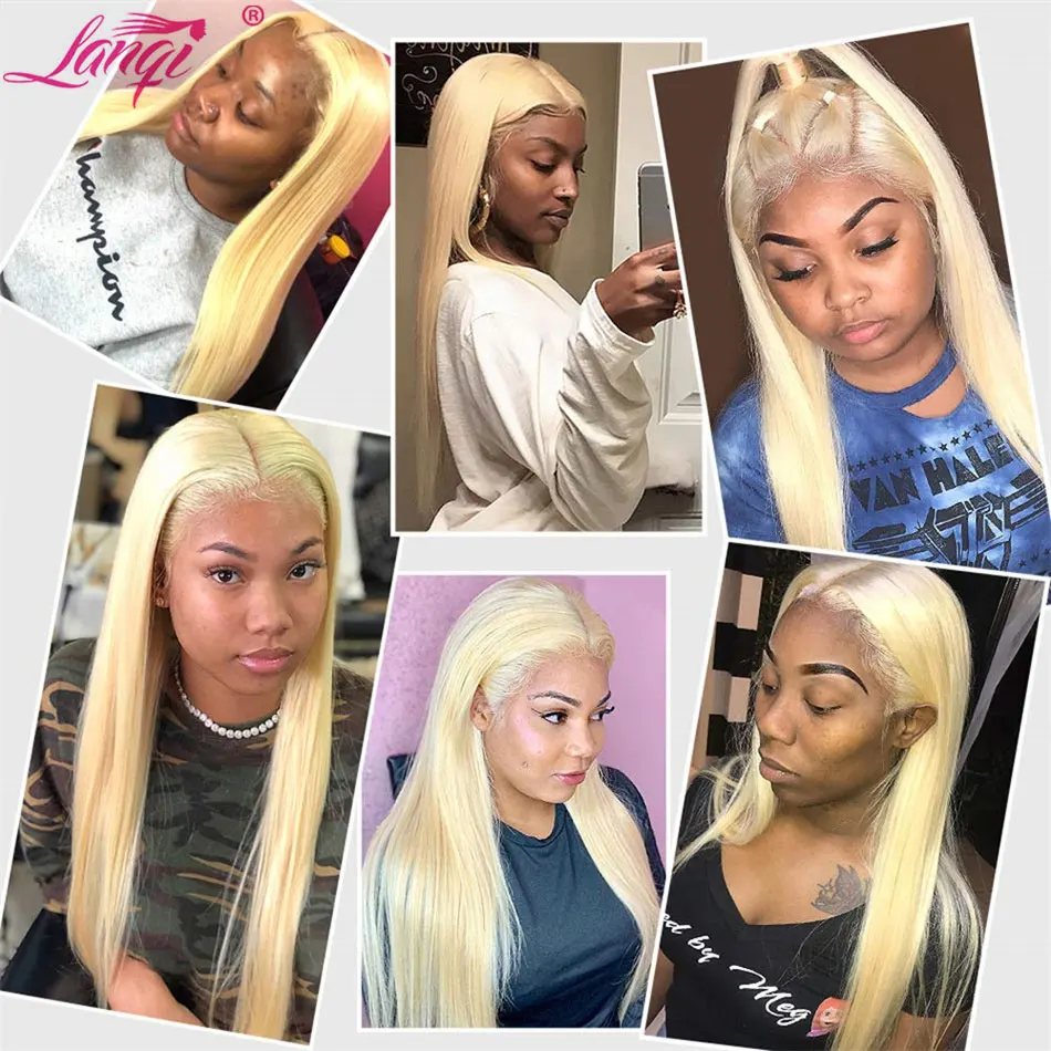 613 Blonde Transparent Lace Frontal 13x4 Straight Frontal Only Brazilian Remy Colored Human Hair Lace Closure Free Part Frontal