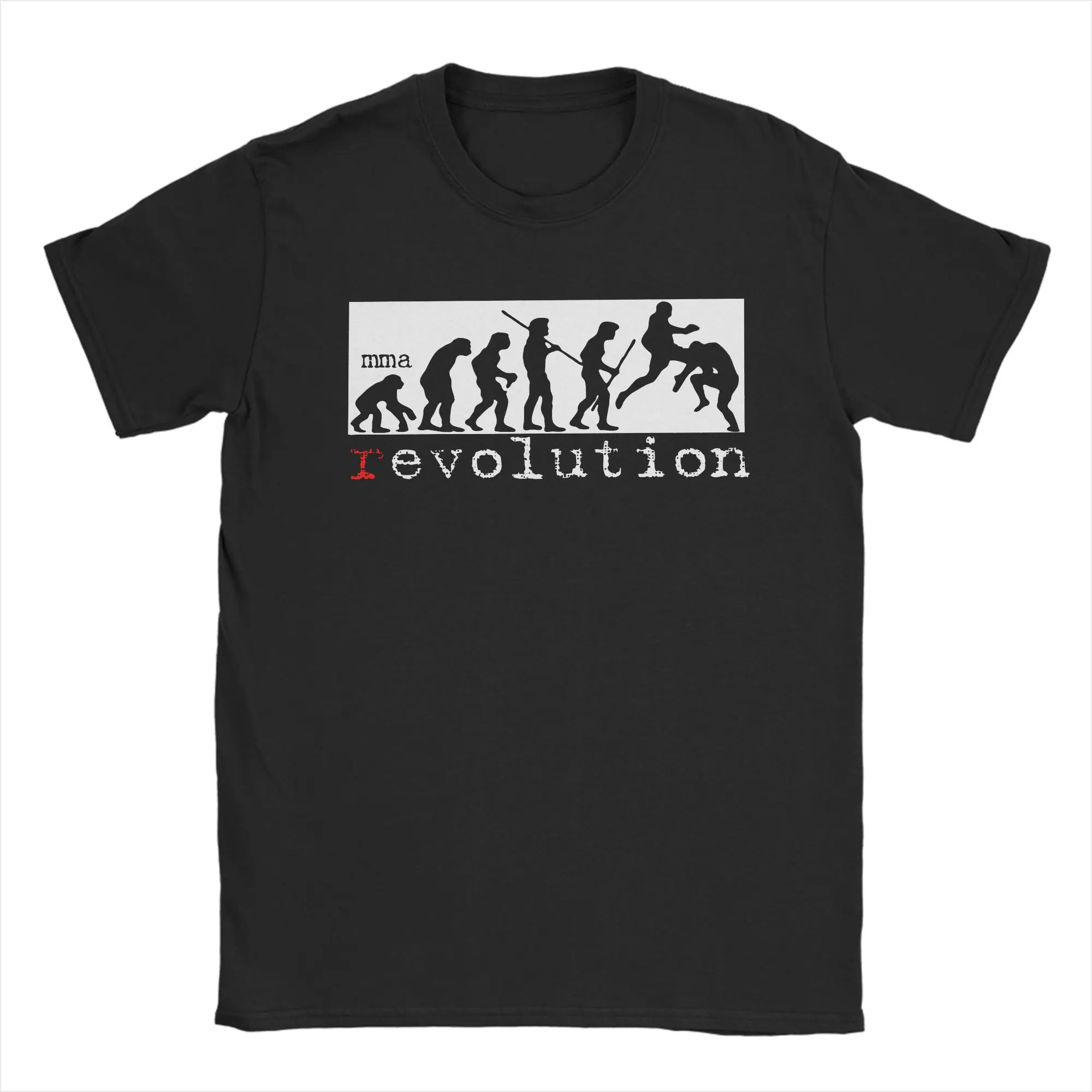 MMA Revolution Evolution Chart Dark BJJ Jiu Jitsu T Shirts for Men Cotton T-Shirts Crew Neck  Tee Shirt Short Sleeve Tops Gift