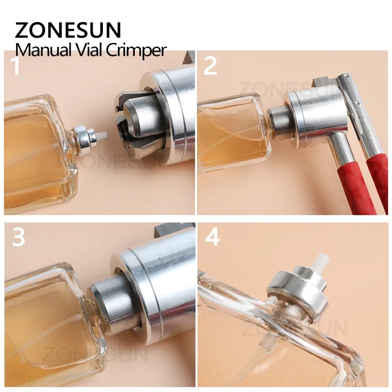 ZONESUN 13 15 20mm Stainless Steel Manual Perfume Bottle Spray Vial Crimper Hand Capping Crimper Seal Capping Tool