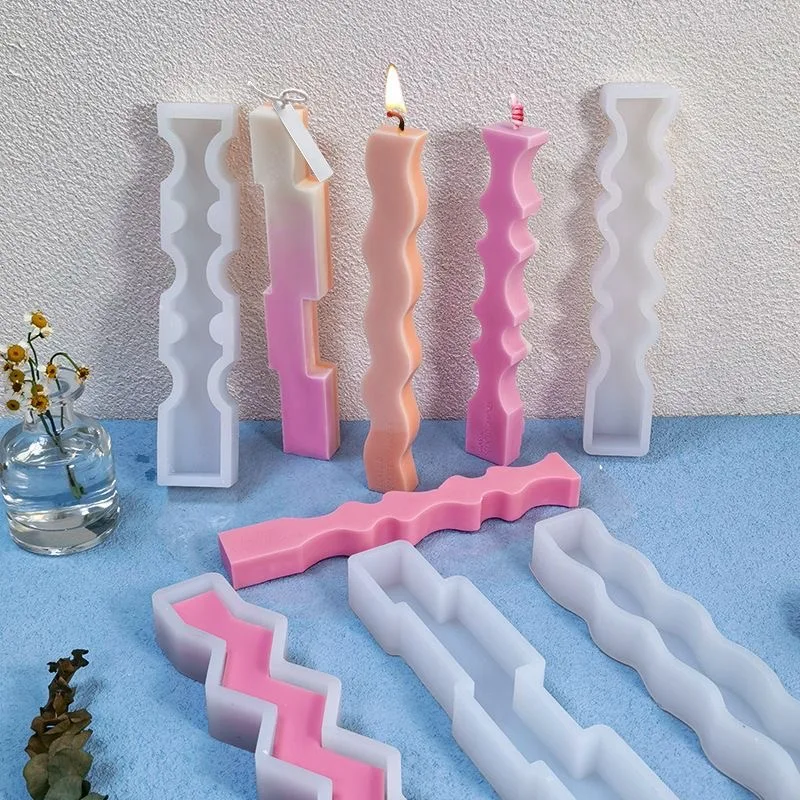 

3D Creative Wave Shape Strip Candle Silicone Mold DIY Candle Holders Scented Geometric Wedding Gifts Crafts Supplies Home Decor