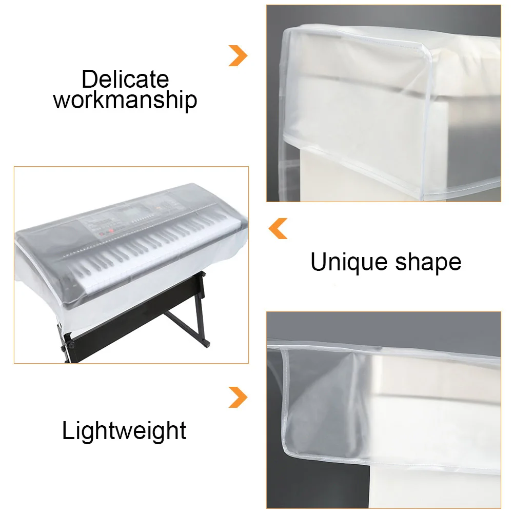 

Electronic Piano Cover 88 Keys Protective Dustproof Keyboard Accessories PEVA Material Reusable Piano Protector