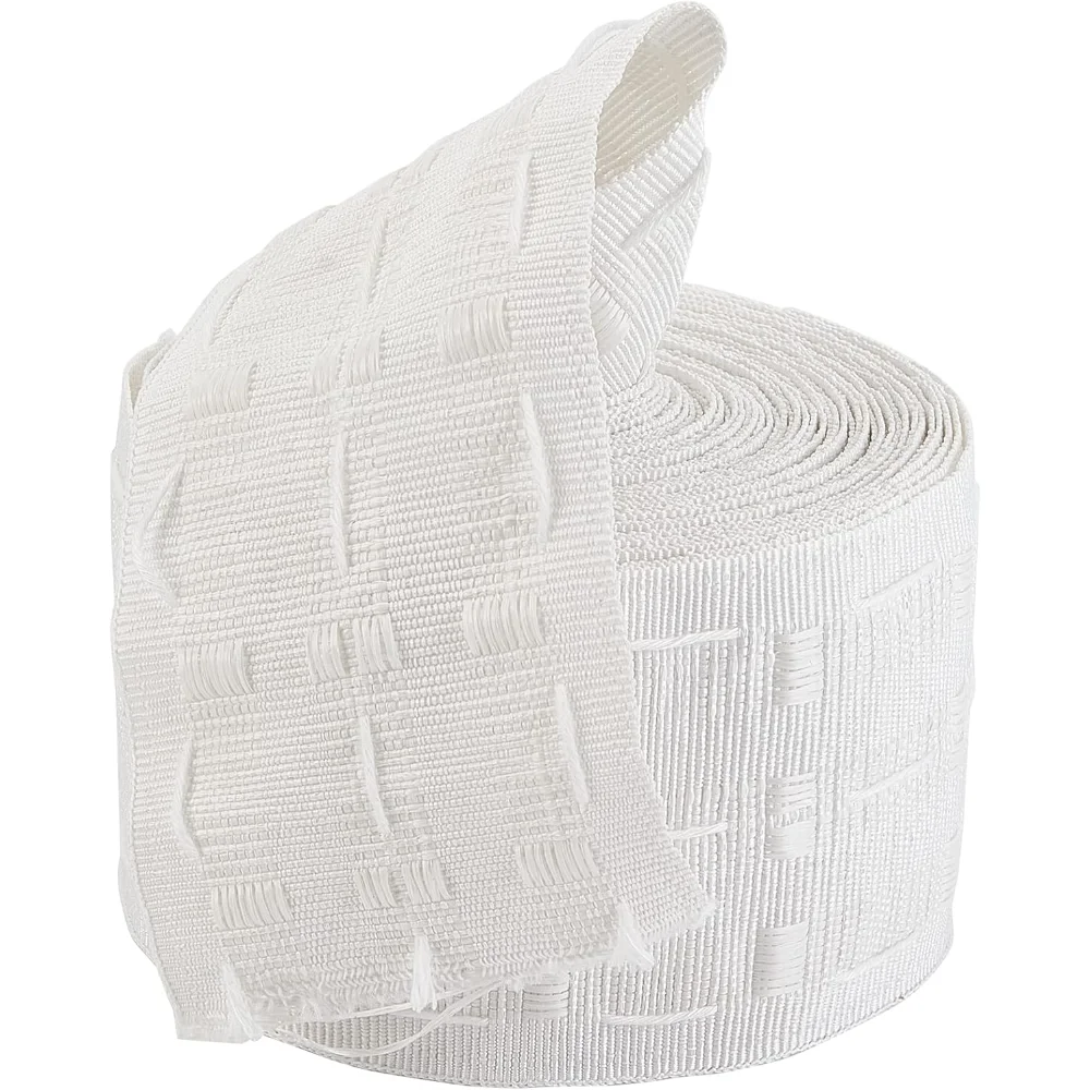 11 Yard x 3 Inch Wide Curtain Pleat Header Tape White Detachable 100% Polyester Curtain Heading Deep Pinch Tape making kit