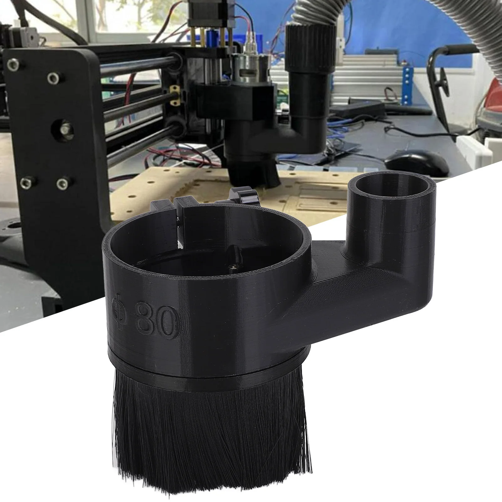 37mm CNC Router Dust Boot for 2.2kw 80mm Spindle Motor Dust Collector Cover Brush for CNC Tool Engraving Machine